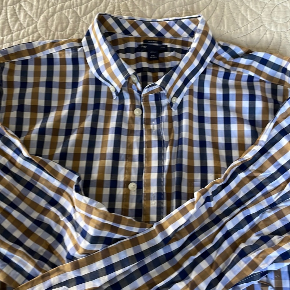 Mens XXL Gap blue & brown shirt